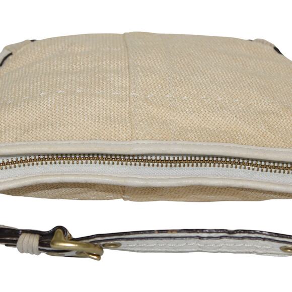 Coach Straw & Leather Soho Hobo Shoulder Bag 4710 Ivory colored leather trim - Picture 9 of 12